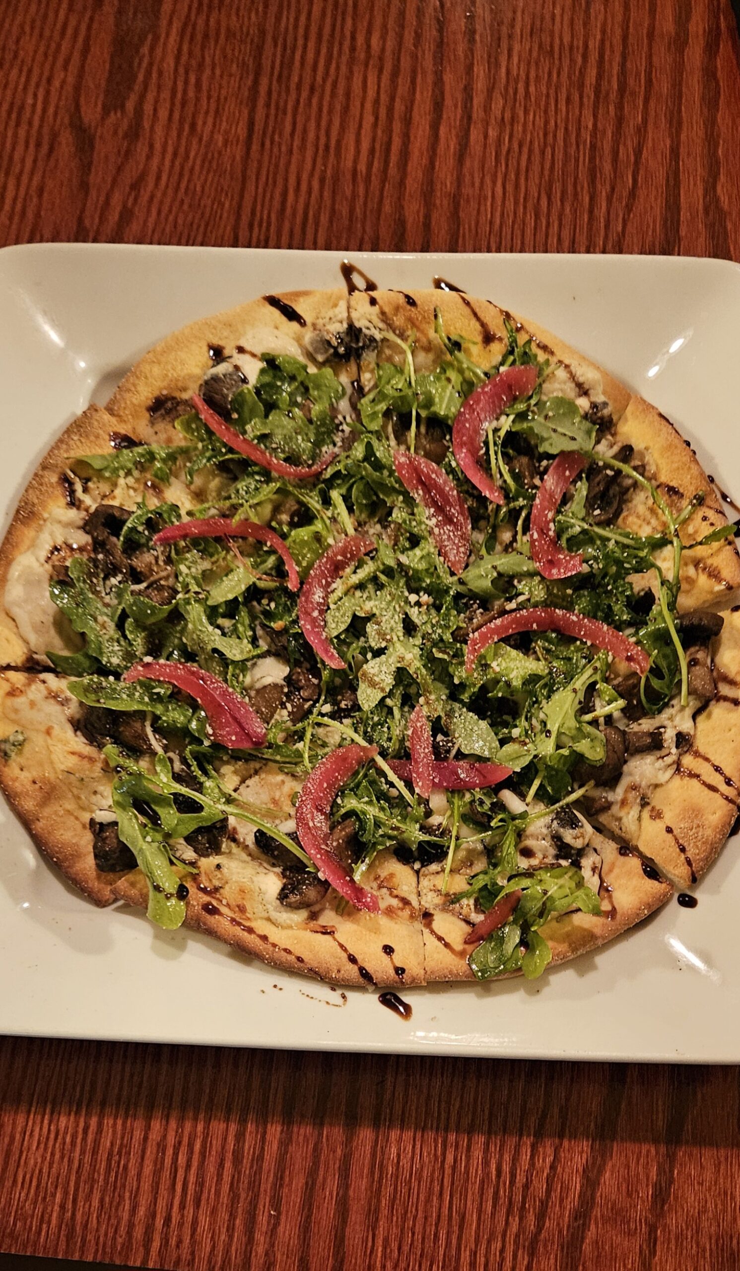 Mushroom Lovers Pizza Pizza in Coralville's Dinner Restaurant Vesta